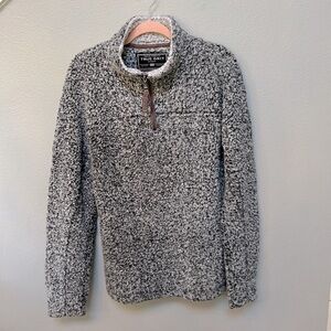 True Grit The Original Frosty Tipped Pile 1/2 Zip Pullover gray mens size small